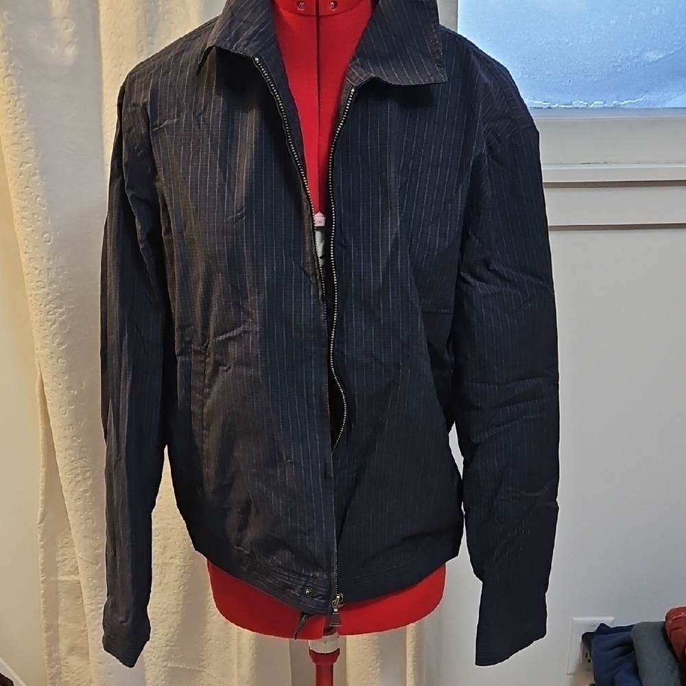Calvin Klein Men's Dark Blue Pinstripe Jacket